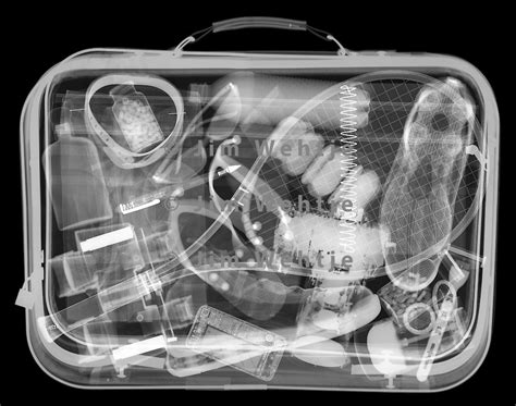 X Ray Image Of A Mans Suitcase White On Black Jim Wehtje