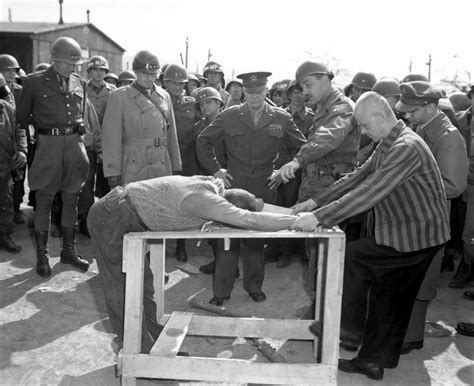 General Eisenhower Watches Occupants Of Ohrdruf Concentration Camp