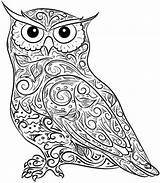 Coloring Owl Pages Owls Print Adult Adults Mandala Baby Difficult Printable Animals Horned Cute Flying Drawing Color Great Screech Grown sketch template