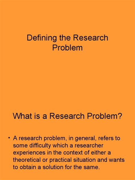 defining  research problem