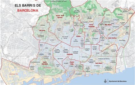 kaart van barcelona gebied kaart van die gebiede  barcelona katalonie spanje
