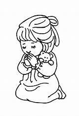 Praying Girl Coloring Pages Prayer Little Drawing Teddy Bear Lords Boy Doing Kids Color Shark Cartoon Getdrawings Paintingvalley Getcolorings Print sketch template