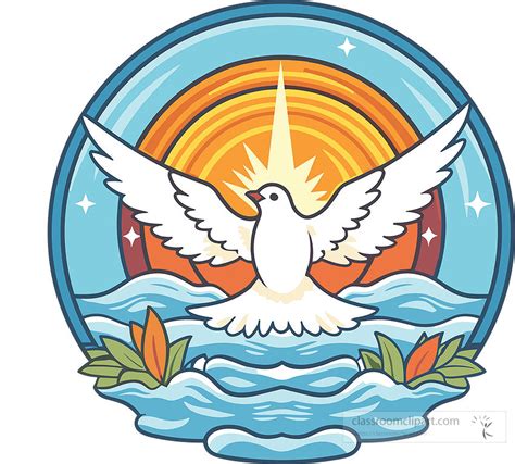 Christian Clipart Christian Baptism Symbol Of A Dove Wings Stretched Out