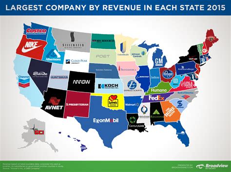 map shows  largest company  revenue   state