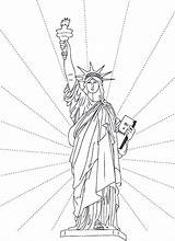 Statue Liberty Coloring Pages York Drawing Kids Building Torch City Printable Sheet Print Skyline Empire State States Getcolorings United Clipart sketch template