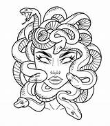 Medusa Tattoo Tablero sketch template