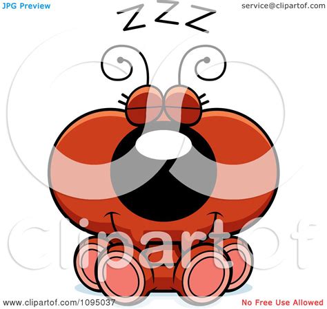 clipart red ant sleeping royalty  vector illustration  cory