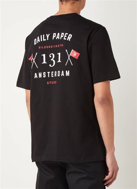 daily paper amsterdam flagship store  shirt met backprint zwart de bijenkorf