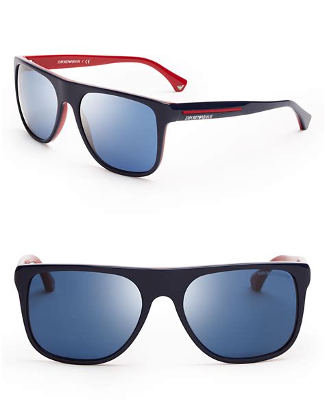 lyst emporio armani essential leisure wayfarer sunglasses in blue for men
