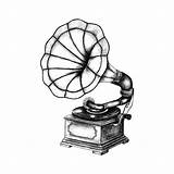 Phonograph Gramophone sketch template