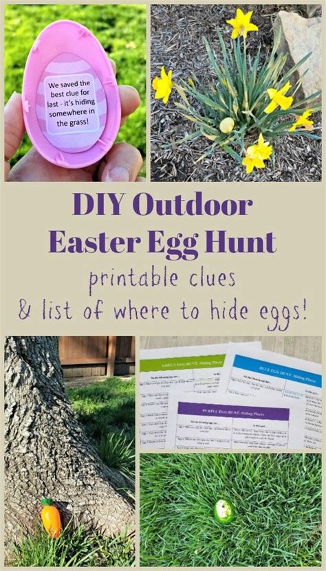 outdoor easter egg hunt with printable clues easter egg