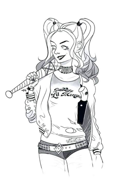 harley quinn coloring pages  grown ups lst