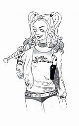 Coloring Harley Quinn Pages Grown Ups Print sketch template