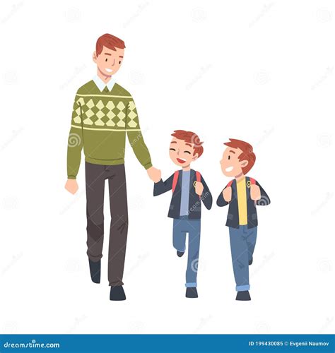father    sons   school   morning parent