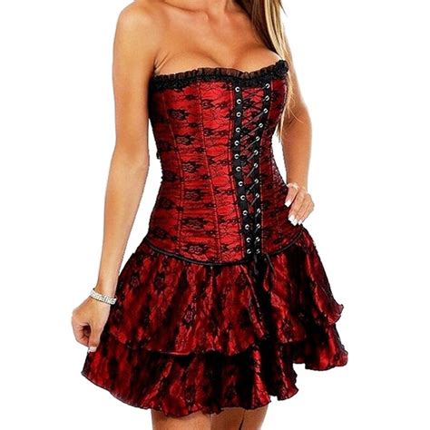 women gothic steampunk corset dress costume body shapers corsets