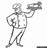 Coloring Chef Pages Occupations sketch template