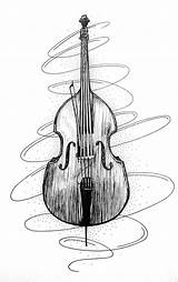 Double Drawing Bass Sketch Drawings Music Tattoo Daily Tumblr Strings Week Designs Choose Board Easy sketch template