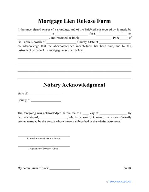 mortgage lien release form fill  sign