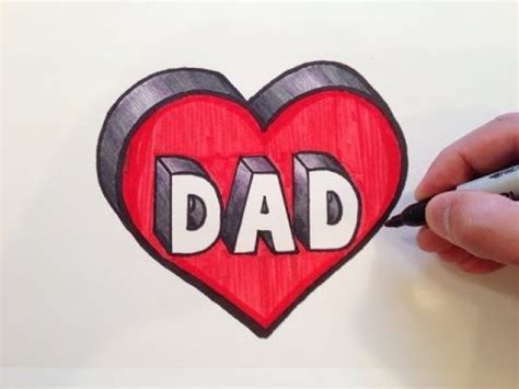 draw dad   heart  youtube dad drawing fathers day