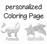 Coloring Personalized Name sketch template