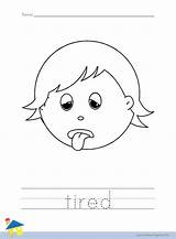 Sad Hungry Worksheet Coloring Face Tired Worksheets Feeling Feelings Pages Template Sketch Thelearningsite Info Children sketch template