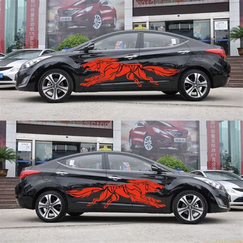 set car styling fiercely wolf totem car sticker auto body side wolf decal emblem vinyl