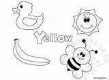 Yellow Coloring Color Pages Worksheets Kindergarten Blue Toddlers Things Activities Amarillo Para Kids Preescolar Ingles Preschool Learning English Dibujos Colour sketch template