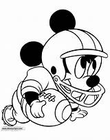 Coloring Baby Mickey Pages Football Playing Disney Printable Babies Color Minnie Disneyclips Funstuff sketch template