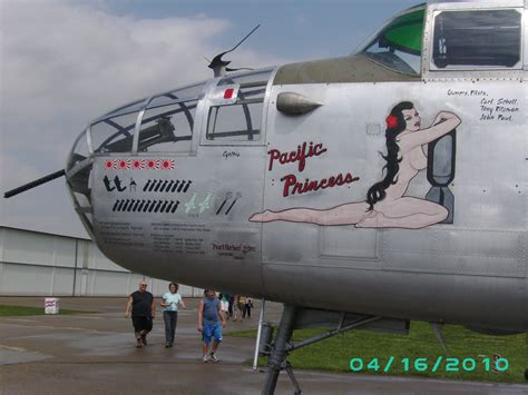 Pacific Princess Flying B 25 Mitchell Nose Art Airplane Art