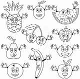 Coloring Fruits Cartoon Pages Printable Preschool Kids Kindergarten Worksheets Toddler Teachers Parents Lot Has sketch template