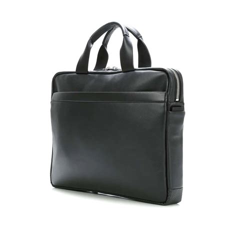designer black leather laptop bag  mens