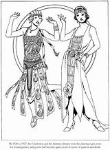 Coloring Pages Roaring Book 1920s Twenties Flapper Fashion Dover Publications Colouring Welcome Sheets Doverpublications Fashions Kids Dress Deco 1920 Books sketch template