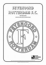 Coloring Pages Feyenoord Soccer Logo Logos Cool Clubs Rotterdam Psv Psg Team Educational Club Badges Dortmund  Fc Afc Eindhoven sketch template