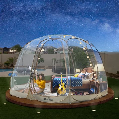 alvantor bubble tent pop  canopy family camping gazebo clear house  beige  room