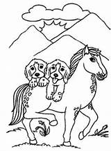 Horses Template Coloringkids sketch template