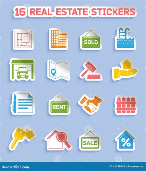 real estate stickers stock vector illustration  sale
