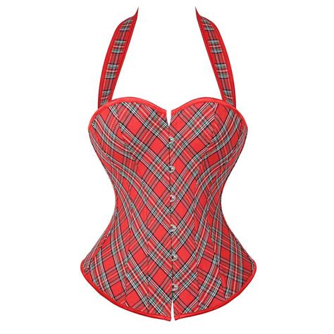 2020 red plaid corset sexy women plus size corset bustier sexy corselet
