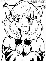 Anime Cat Coloring Pages Print Drawing Getdrawings sketch template