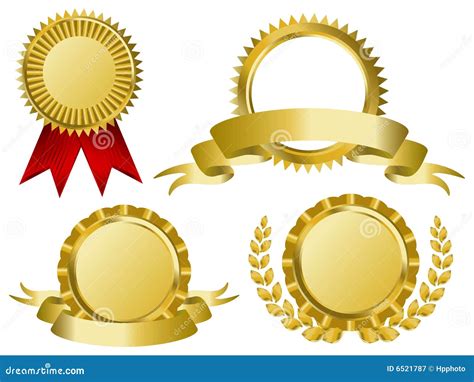 gold award ribbons stock vector illustration  isolated