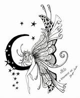 Fairy Tattoo Moon Designs Half Tattoos Stars Drawings Coloring Ink Star Fairies Pages Butterfly Attractive Deviantart Outlines Flash Choose Board sketch template