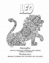 Leo Coloring Astrology Zodiac Pages Printable Print Adult Designlooter Novelty 38kb 730px Choose Board sketch template