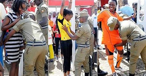 Photos Of Ugandan Police Searches Women’s Breasts And