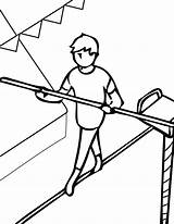 Coloring Tightrope Walking Pages Acrobat Walker Circus Clipart Clifford Getcolorings Sheets Color Library Template sketch template