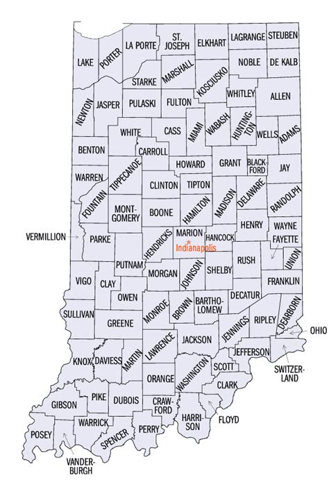 indiana counties history  information