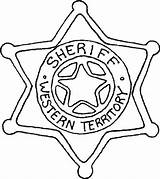 Sheriff Badge Coloring Star Point Six Police Kids sketch template