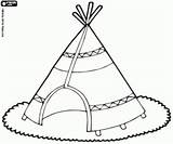 Tipi Tenda Pages Colorare Teepee Pellerossa Indiani Nord Kleurplaatkleurplaten sketch template