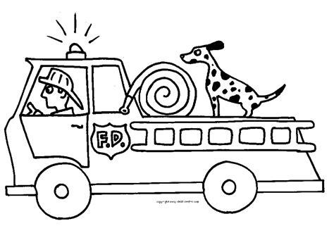 fire truck coloring pages print color craft