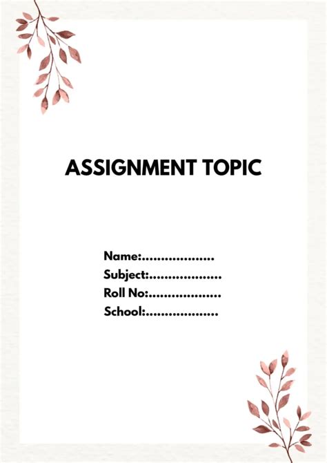 front page designs  assignment  ms word  templates