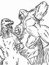 Coloring Pages Godzilla Kong King Vs Color Kids sketch template