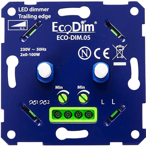 ecodim led duo dimmer eco dim fase afsnijding rc dubbele inbouwdimmer dubbel knop